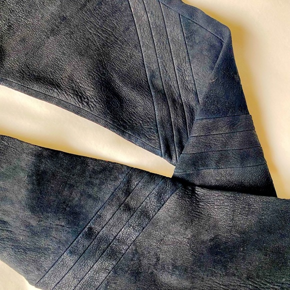 Rick Owens Suede Moto Mid Rise Leggings - Picture 6 of 7